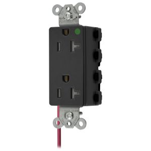 HUBBELL WIRING DEVICE-KELLEMS SNAP2182BKSCTRA Style Line-Buchse, 20 A 125 V, 2-P 3-W-Erdung, 5-20R, Nylon, Schwarz | CE6QET