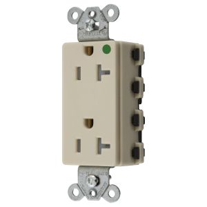 HUBBELL WIRING DEVICE-KELLEMS SNAP2182ITRA Receptacle, Commercial, Standard Duplex, Flush Mount, 20A, 125V AC, Ivory | BD3ZGV 49YK85