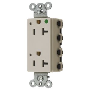 HUBBELL WIRING DEVICE-KELLEMS SNAP2182LAL Style Line Receptacle, 20A 125V, 2-P 3-W Grounding, 5-20R, Nylon, Light Almond | CE6QFA
