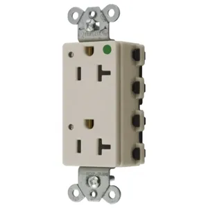 HUBBELL WIRING DEVICE-KELLEMS SNAP2182LAL Style Line Receptacle, 20A 125V, 2-P 3-W Grounding, 5-20R, Nylon, Light Almond | CE6QFA