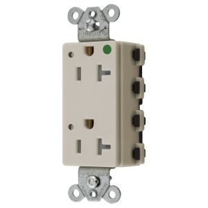 HUBBELL WIRING DEVICE-KELLEMS SNAP2182LALTRA Style Line Receptacle, 20A 125V, 2-P 3-W Grounding, 5-20R, Nylon, Light Almond | BD4NNX