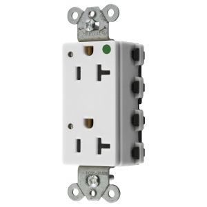 HUBBELL WIRING DEVICE-KELLEMS SNAP2182WL Receptacle, Commercial, Standard Duplex, Flush Mount, 20A, 125V AC, White | CE6QFD 49YL17