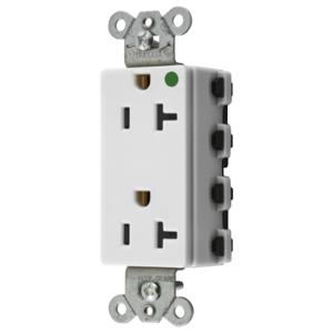 HUBBELL WIRING DEVICE-KELLEMS SNAP2182WNA Style Line Receptacle, 20A 125V, 2-P 3-W Grounding, 5-20R, Nylon, White | BD3XGE