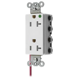HUBBELL WIRING DEVICE-KELLEMS SNAP2182WSCTRA Style Line Receptacle, 20A 125V, 2-P 3-W Grounding, 5-20R, Nylon, White | BD4EVW