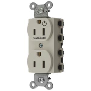 HUBBELL WIRING DEVICE-KELLEMS SNAP5262C1LA Straight Receptacle, 15A 125V, 2P - 3W Grounding, Nylon, Light Almond | BD4KPM