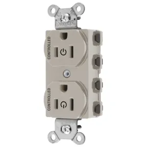 HUBBELL WIRING DEVICE-KELLEMS SNAP5262C2LA Straight Receptacle, 15A 125V, 2P - 3W Grounding, Nylon, Light Almond | BD4QAT