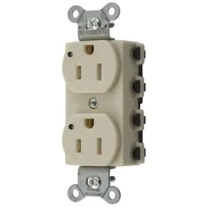 HUBBELL WIRING DEVICE-KELLEMS SNAP5262ILTRA Straight Receptacle, Led Indicator, 15A 125V, 5-15R, Nylon, Ivory | BD4CHL