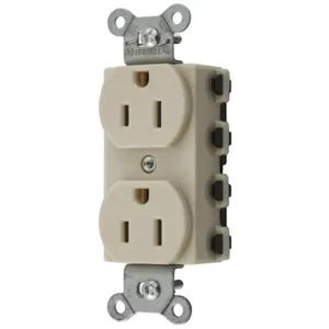 HUBBELL WIRING DEVICE-KELLEMS SNAP5262INA Straight Receptacle, 15A 125V, 5-15R, Nylon, Ivory | BD3WJT