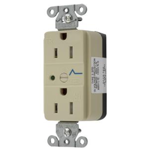 HUBBELL WIRING DEVICE-KELLEMS SNAP5262IS Receptacle, Commercial, Standard Duplex, Flush Mount, 15A, 125V AC, Ivory | BD4DMF 49YL16