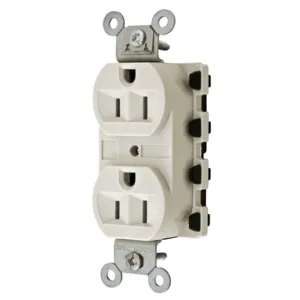 HUBBELL WIRING DEVICE-KELLEMS SNAP5262LAA Straight Receptacle, 15A 125V, 2P - 3W Grounding, 5-15R, Nylon, Light Almond | CE6QGL