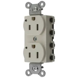 HUBBELL WIRING DEVICE-KELLEMS SNAP5262LAL Straight Receptacle, 15A 125V, 2P - 3W Grounding, 5-15R, Nylon, Light Almond | CE6QGM