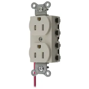 HUBBELL WIRING DEVICE-KELLEMS SNAP5262LASCTRA Straight Receptacle, Split Circuit, 15A 125V, 5-15R, Nylon, Light Almond | BD4GCP