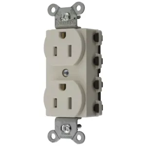 HUBBELL WIRING DEVICE-KELLEMS SNAP5262LATRA Straight Receptacle, 15A 125V, 5-15R, Nylon, Light Almond | BD4HFT