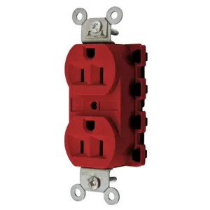 HUBBELL WIRING DEVICE-KELLEMS SNAP5262RA Straight Receptacle, 15A 125V, 5-15R, Nylon, Red | CE6QGN