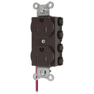 HUBBELL WIRING DEVICE-KELLEMS SNAP5262SCTRA Straight Receptacle, Split Circuit, 15A 125V, 5-15R, Nylon, Brown | BD4GCQ