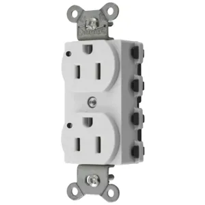 HUBBELL WIRING DEVICE-KELLEMS SNAP5262WL Straight Receptacle, 15A 125V, 2P - 3W Grounding, 5-15R, Nylon, White | CE6QGQ