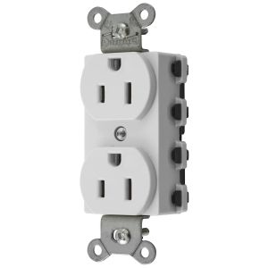 HUBBELL WIRING DEVICE-KELLEMS SNAP5262WNA Straight Receptacle, 15A 125V, 5-15R, Nylon, White | BD4KPN