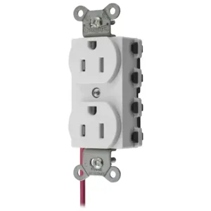 HUBBELL WIRING DEVICE-KELLEMS SNAP5262WSCTRA Straight Receptacle, Split Circuit, 15A 125V, 5-15R, Nylon, White | BD4JMV