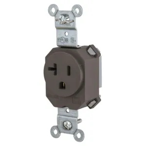 HUBBELL WIRING DEVICE-KELLEMS SNAP5361 Straight Receptacle, 15A 125V, 2P - 3W Grounding, 5-20R, Brown | BD3WJU