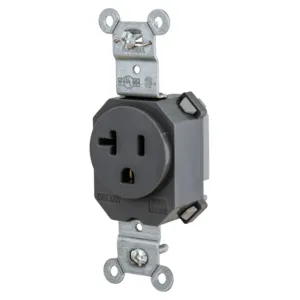 HUBBELL WIRING DEVICE-KELLEMS SNAP5361BK Straight Receptacle, 15A 125V, 2P - 3W Grounding, 5-20R, Black | BD4NBM