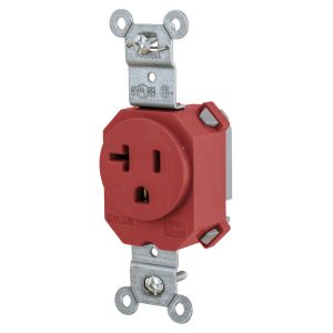 HUBBELL WIRING DEVICE-KELLEMS SNAP5361R Gerade Steckdose, 15 A 125 V, 2P – 3 W Erdung, 5-15R, Rot | BD4NBN