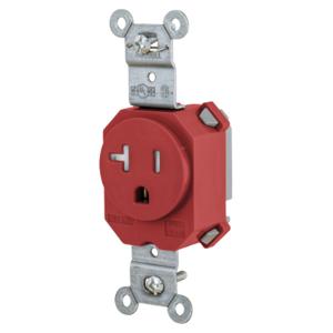 HUBBELL WIRING DEVICE-KELLEMS SNAP5361RTR Gerade Steckdose, 15 A 125 V, 2-polige 3-Draht-Erdung, 5-15R, Rot | BD4NBP