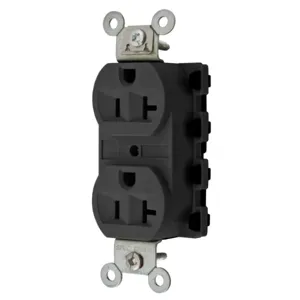 HUBBELL WIRING DEVICE-KELLEMS SNAP5362BKA Straight Receptacle, 20A 125V, 2P - 3W Grounding, 5-20R, Nylon, Black | CE6QGR