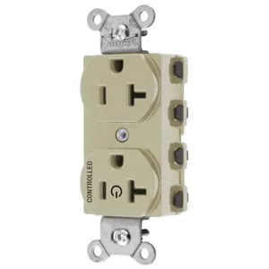 HUBBELL WIRING DEVICE-KELLEMS SNAP5362C1I Straight Receptacle, 20A 125V, 2P - 3W Grounding, 5-20R, Nylon, Ivory | BD4GCV