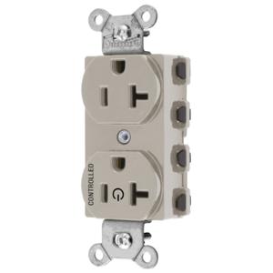 HUBBELL WIRING DEVICE-KELLEMS SNAP5362C1LA Straight Receptacle, 20A 125V, 2P - 3W Grounding, 5-20R, Nylon, Light Almond | BD4JMY