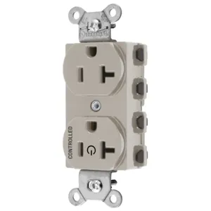 HUBBELL WIRING DEVICE-KELLEMS SNAP5362C1LA Straight Receptacle, 20A 125V, 2P - 3W Grounding, 5-20R, Nylon, Light Almond | BD4JMY