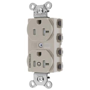 HUBBELL WIRING DEVICE-KELLEMS SNAP5362C1LATRA Straight Receptacle, 20A 125V, 5-20R, Nylon, Light Almond | CE6QHA