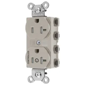 HUBBELL WIRING DEVICE-KELLEMS SNAP5362C1LATRA Straight Receptacle, 20A 125V, 5-20R, Nylon, Light Almond | CE6QHA