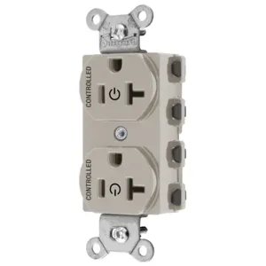 HUBBELL WIRING DEVICE-KELLEMS SNAP5362C2LA Straight Receptacle, 20A 125V, 2P - 3W Grounding, Nylon, Light Almond | BD4MLU