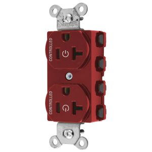 HUBBELL WIRING DEVICE-KELLEMS SNAP5362C2R Gerade Steckdose, 20 A 125 V, 2P – 3 W Erdung, Nylon, Rot | CE6QHL