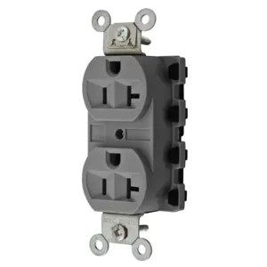 HUBBELL WIRING DEVICE-KELLEMS SNAP5362GYA Straight Receptacle, 20A 125V, 2P - 3W Grounding, 5-20R, Nylon, Gray | CE6QHQ