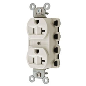 HUBBELL WIRING DEVICE-KELLEMS SNAP5362LAA Straight Receptacle, 20A 125V, 2P - 3W Grounding, 5-20R, Nylon, Light Almond | AC4XCM 31A340