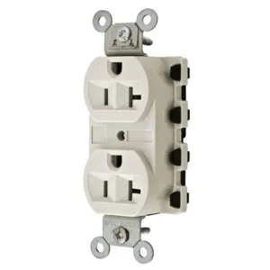 HUBBELL WIRING DEVICE-KELLEMS SNAP5362LAA Straight Receptacle, 20A 125V, 2P - 3W Grounding, 5-20R, Nylon, Light Almond | AC4XCM 31A340