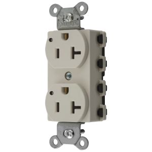 HUBBELL WIRING DEVICE-KELLEMS SNAP5362LAL Gerade Steckdose, 20 A 125 V, 2P – 3 W Erdung, 5-20R, Nylon, helle Mandel | CE6QHX