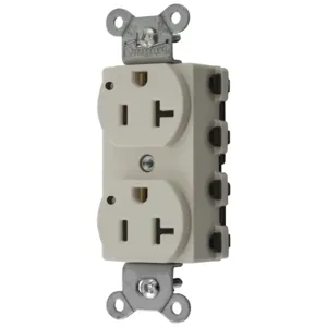 HUBBELL WIRING DEVICE-KELLEMS SNAP5362LAL Straight Receptacle, 20A 125V, 2P - 3W Grounding, 5-20R, Nylon, Light Almond | CE6QHX