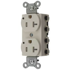 HUBBELL WIRING DEVICE-KELLEMS SNAP5362LALTRA Straight Receptacle, Led Indicator, 20A 125V, 5-20R, Nylon, Light Almond | BD4CHV