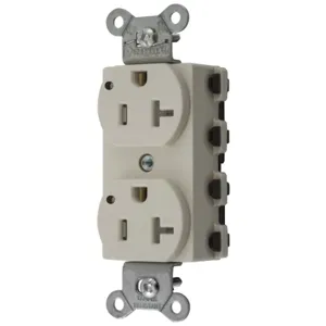 HUBBELL WIRING DEVICE-KELLEMS SNAP5362LALTRA Straight Receptacle, Led Indicator, 20A 125V, 5-20R, Nylon, Light Almond | BD4CHV