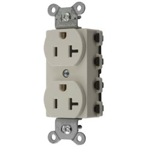 HUBBELL WIRING DEVICE-KELLEMS SNAP5362LANA Straight Receptacle, 20A 125V, 2P - 3W Grounding, 5-20R, Nylon, Light Almond | BD4PBK