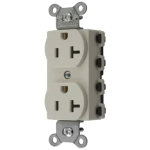 HUBBELL WIRING DEVICE-KELLEMS SNAP5362LANA Straight Receptacle, 20A 125V, 2P - 3W Grounding, 5-20R, Nylon, Light Almond | BD4PBK