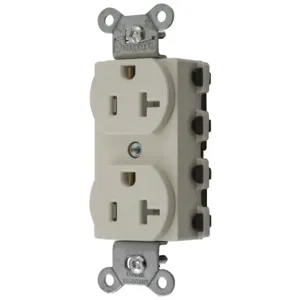 HUBBELL WIRING DEVICE-KELLEMS SNAP5362LATRA Receptacle, Commercial, Standard Duplex, Flush Mount, 20A, 125V AC | BD3URE 49YL05