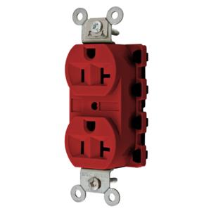 HUBBELL WIRING DEVICE-KELLEMS SNAP5362RA Straight Receptacle, 20A 125V, 2P - 3W Grounding, 5-20R, Nylon, Red | CE6QHZ