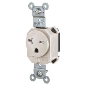 HUBBELL WIRING DEVICE-KELLEMS SNAP5461LATR Straight Receptacle, 20A 250V, 2-Pole 3-Wire Grounding, 6-20R, Light Almond | CE6QJJ