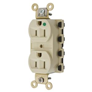 HUBBELL WIRING DEVICE-KELLEMS SNAP8200IA Straight Receptacle, 15A 125V, Nylon, Ivory | AC4XDL 31A402