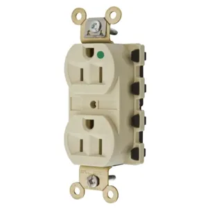 HUBBELL WIRING DEVICE-KELLEMS SNAP8200IA Straight Receptacle, 15A 125V, Nylon, Ivory | AC4XDL 31A402