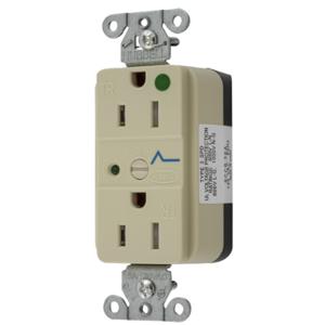HUBBELL WIRING DEVICE-KELLEMS SNAP8262IS Receptacle, Commercial, Standard Duplex, Flush Mount, 15A, 125V AC, Ivory | BD4DMN 49YL36