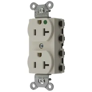 HUBBELL WIRING DEVICE-KELLEMS SNAP8300LANA Straight Receptacle, Duplex, 20A 125V, Nylon, Light Almond | BD3ZHA